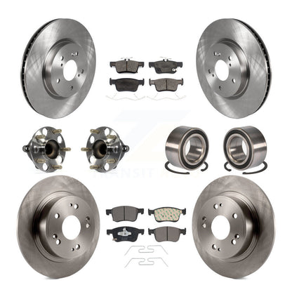 Hub Bearings Disc Brake Rotors And Pads Front Rear Kit (10Pc) For Honda Accord