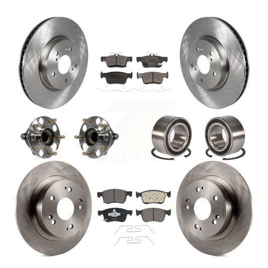 Hub Bearings Disc Brake Rotors And Pads Front Rear Kit (10Pc) For Honda Accord