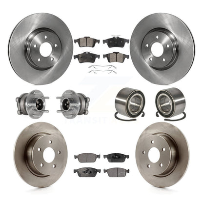 Hub Bearing Brake Rotor Pads Front Rear Kit (10Pc) For Ford Escape FWD with 2.0L