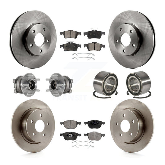 Wheel Hub Bearing Disc Brake Rotor And Pads Front Rear Kit (10Pc) For Ford C-Max