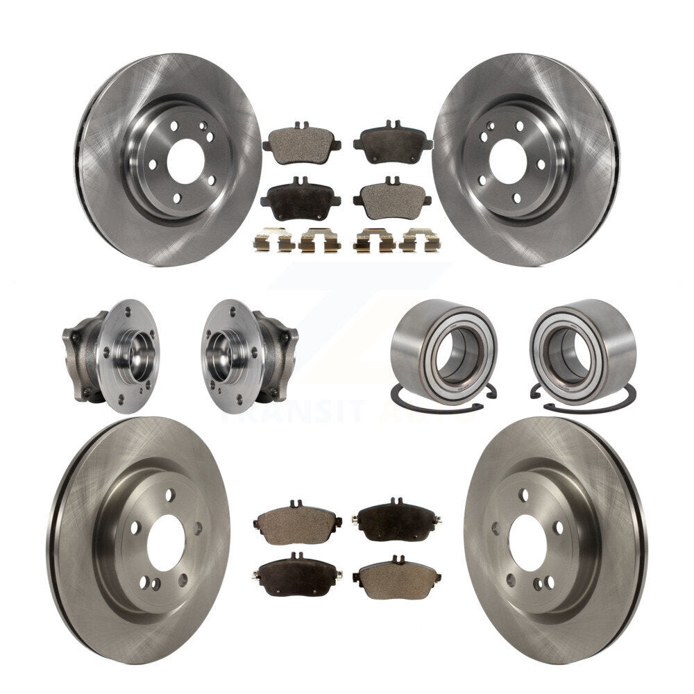 Hub Bearing Brake Rotor & Pad Front Rear Kit (10Pc) For Mercedes-Benz GLA250 AWD