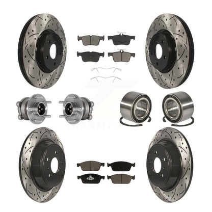 Hub Bearing Coated Brake Rotor Pad Front Rear Kit (10Pc) For Ford Escape Lincoln