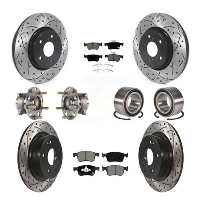 Hub Bearing Coated Disc Brake Rotor & Pad Front Rear Kit (10Pc) For Honda Accord