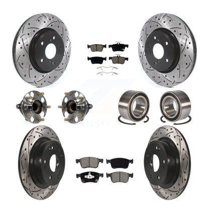Hub Bearing Coated Disc Brake Rotor & Pad Front Rear Kit (10Pc) For Honda Accord
