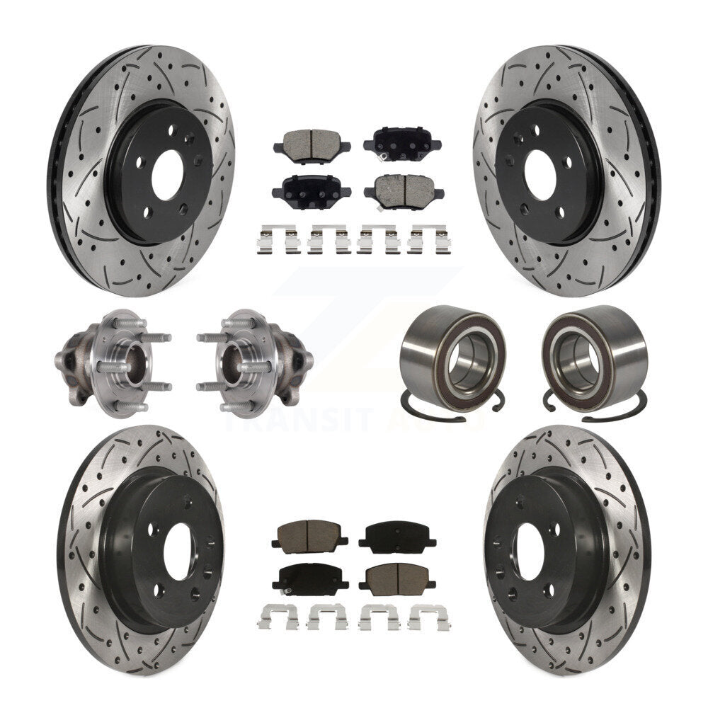 Hub Bearing Coat Brake Rotor Pad Front Rear Kit (10Pc) For Buick Encore Trax FWD