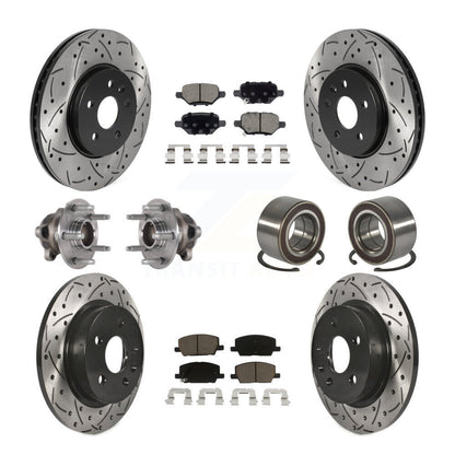 Hub Bearing Coat Brake Rotor Pad Front Rear Kit (10Pc) For Buick Encore Trax FWD