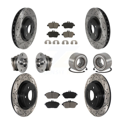 Hub Bearing Coat Brake Rotor Pads Front Rear Kit (10Pc) For Mercedes-Benz GLA250