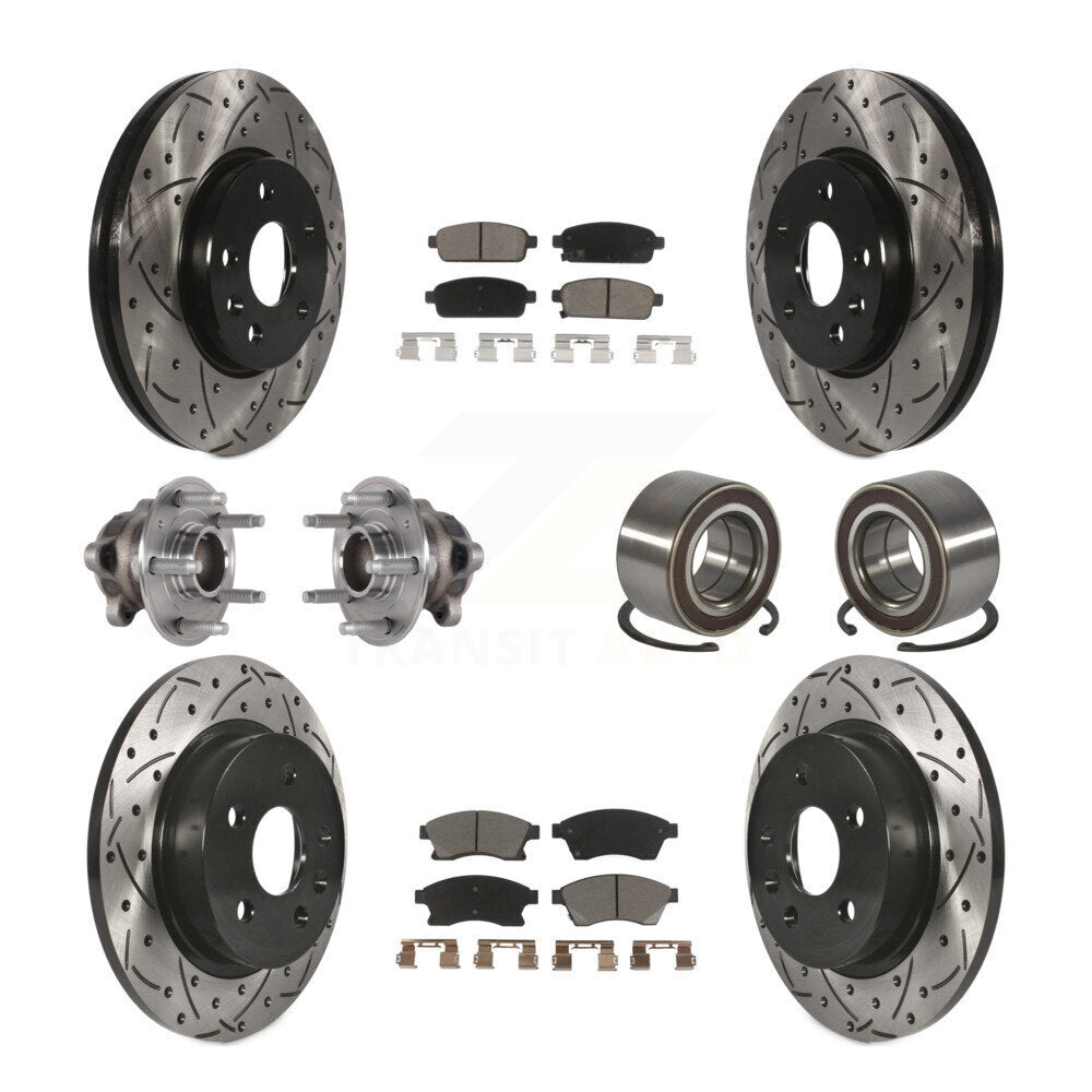 Hub Bearing Coat Brake Rotor Pad Front Rear Kit (10Pc) For 16-17 Chevrolet Sonic