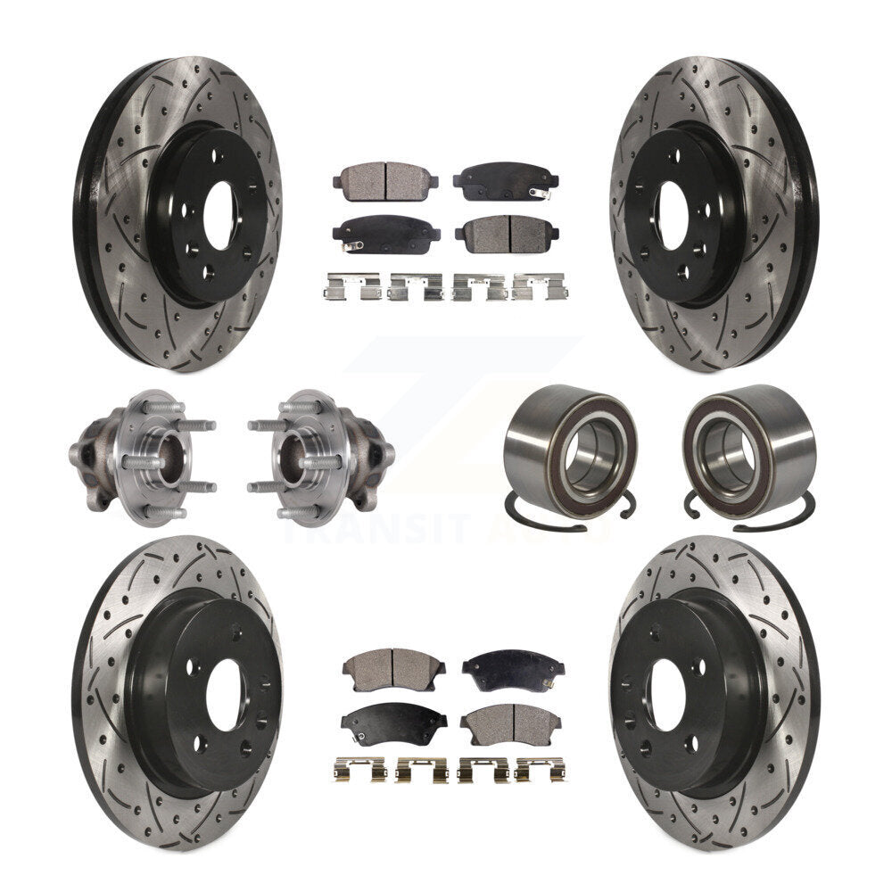 Hub Bearing Coat Brake Rotor Pad Front Rear Kit (10Pc) For 16-17 Chevrolet Sonic