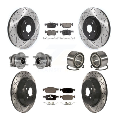 Hub Bearing Coated Disc Brake Rotor & Pads Front Rear Kit (10Pc) For Lincoln MKC