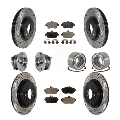 Hub Bearing Coat Brake Rotor Pads Front Rear Kit (10Pc) For Mercedes-Benz GLA250