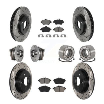 Hub Bearing Coat Brake Rotor Pads Front Rear Kit (10Pc) For Mercedes-Benz GLA250
