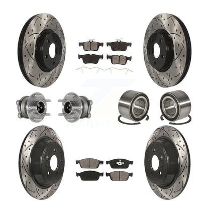 Hub Bearing Coated Brake Rotor Pad Front Rear Kit (10Pc) For Ford Escape Lincoln