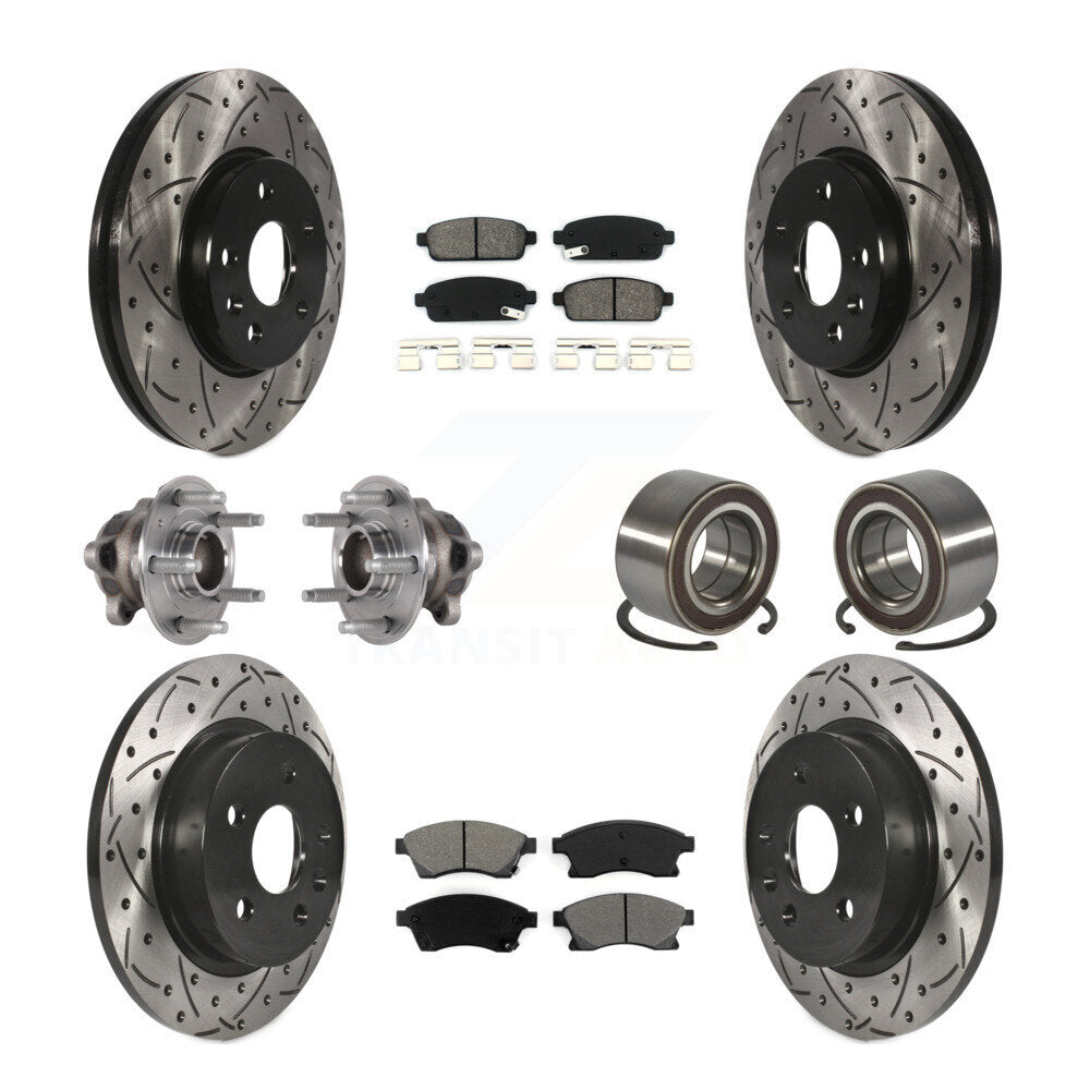 Hub Bearing Coat Brake Rotor Pad Front Rear Kit (10Pc) For 16-17 Chevrolet Sonic