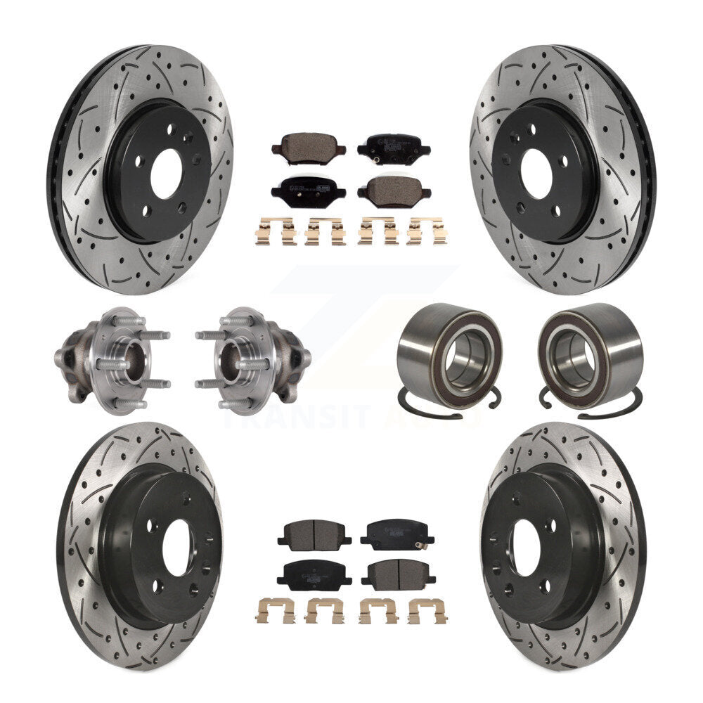 Hub Bearing Coat Brake Rotor Pad Front Rear Kit (10Pc) For Buick Encore Trax FWD