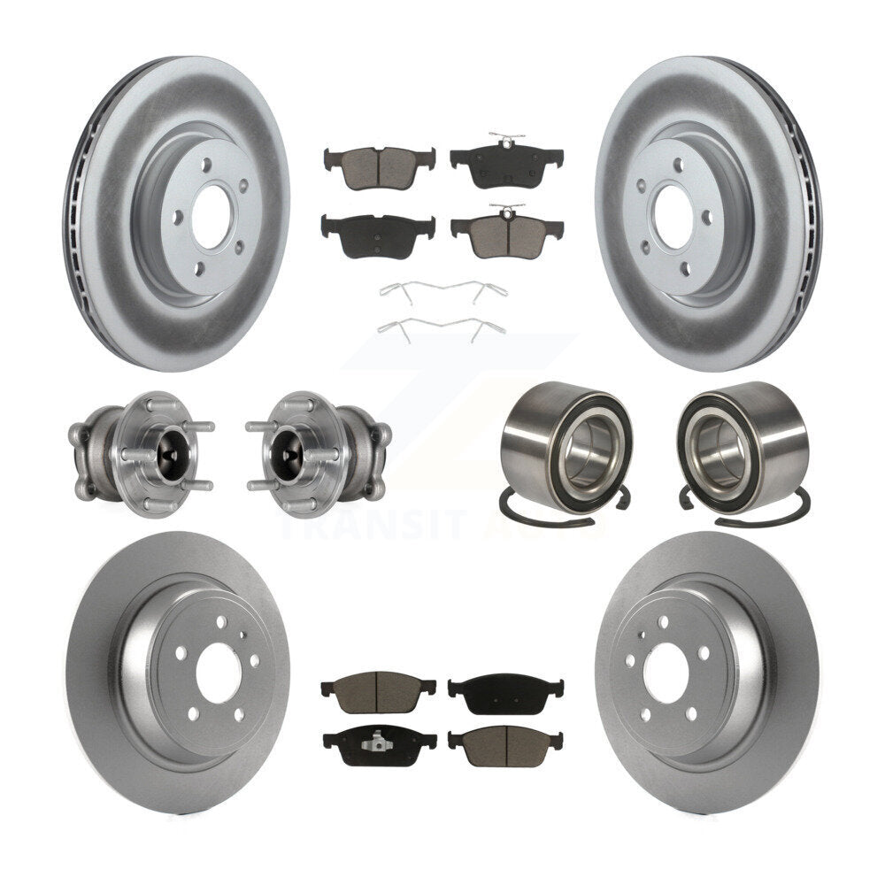 Hub Bearing Coated Brake Rotor Pad Front Rear Kit (10Pc) For Ford Escape Lincoln
