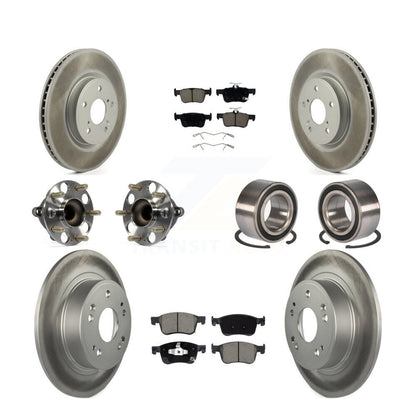 Hub Bearing Coated Disc Brake Rotor & Pad Front Rear Kit (10Pc) For Honda Accord