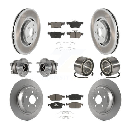 Hub Bearing Coated Disc Brake Rotor & Pads Front Rear Kit (10Pc) For Lincoln MKC
