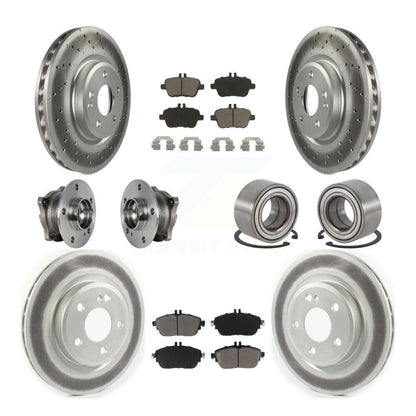Hub Bearing Coat Brake Rotor Pads Front Rear Kit (10Pc) For Mercedes-Benz CLA250
