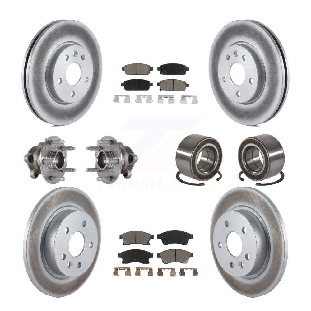 Hub Bearing Coat Brake Rotor Pad Front Rear Kit (10Pc) For 16-17 Chevrolet Sonic