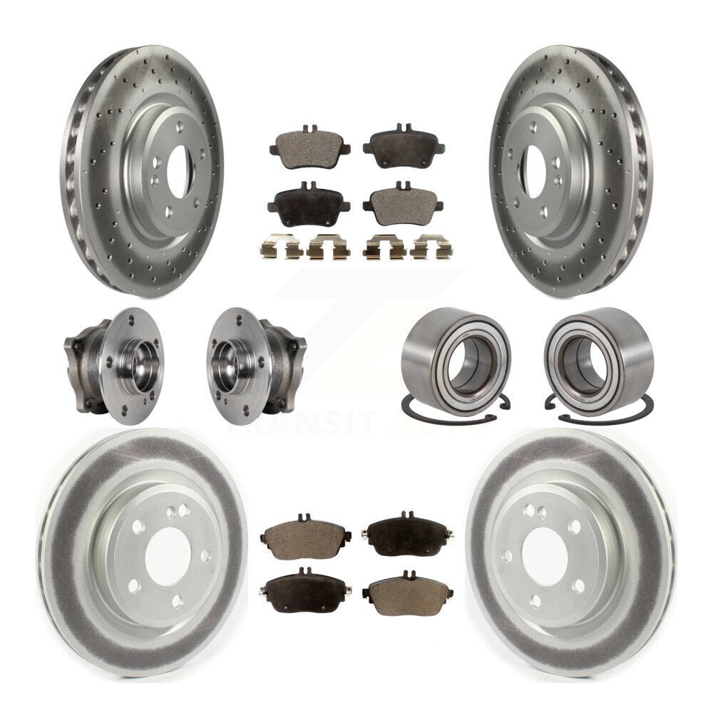 Hub Bearing Coat Brake Rotor Pads Front Rear Kit (10Pc) For Mercedes-Benz CLA250