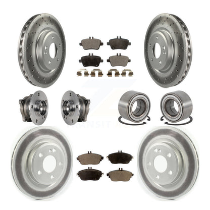 Hub Bearing Coat Brake Rotor Pads Front Rear Kit (10Pc) For Mercedes-Benz CLA250