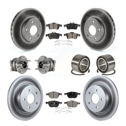 Hub Bearing Coated Disc Brake Rotor And Pad Front Rear Kit (10Pc) For Ford C-Max