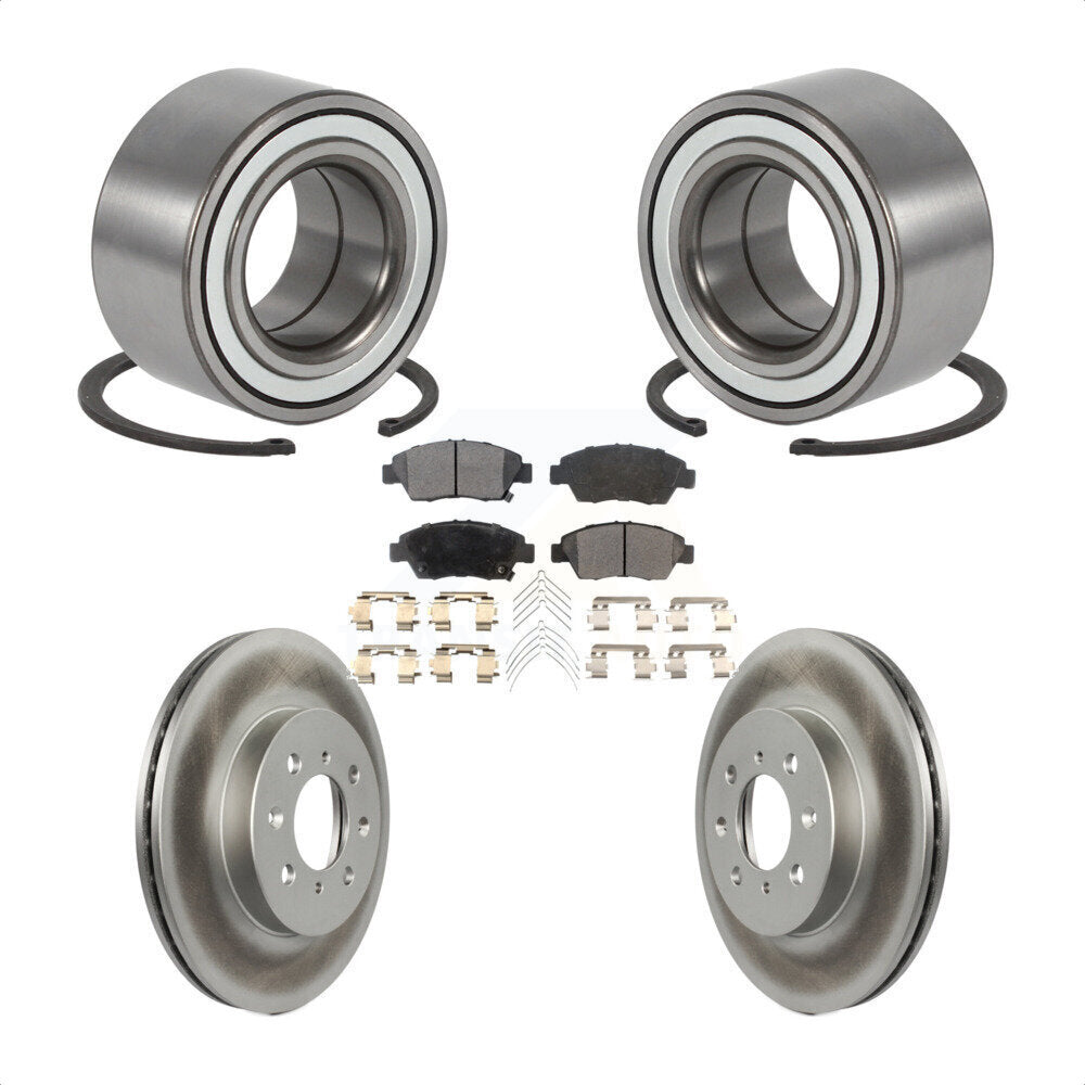 Wheel Bearing Coated Brake Rotor Pad Front Kit For Honda Civic With 4 Lug Wheels