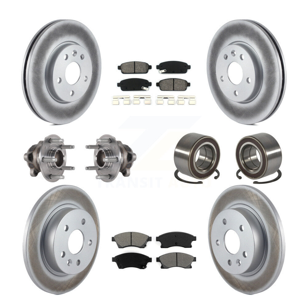 Hub Bearing Coat Brake Rotor Pad Front Rear Kit (10Pc) For 16-17 Chevrolet Sonic
