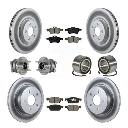 Hub Bearing Coated Disc Brake Rotor & Pads Front Rear Kit (10Pc) For Ford Escape