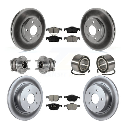 Hub Bearing Coated Disc Brake Rotor And Pad Front Rear Kit (10Pc) For Ford C-Max