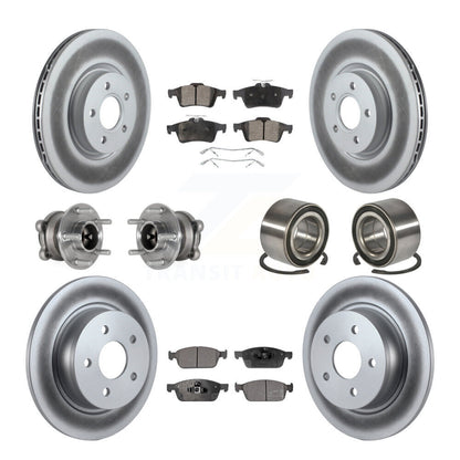 Hub Bearing Coated Disc Brake Rotor & Pads Front Rear Kit (10Pc) For Ford Escape