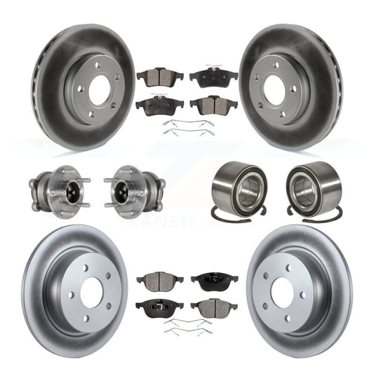 Hub Bearing Coated Disc Brake Rotor And Pad Front Rear Kit (10Pc) For Ford C-Max