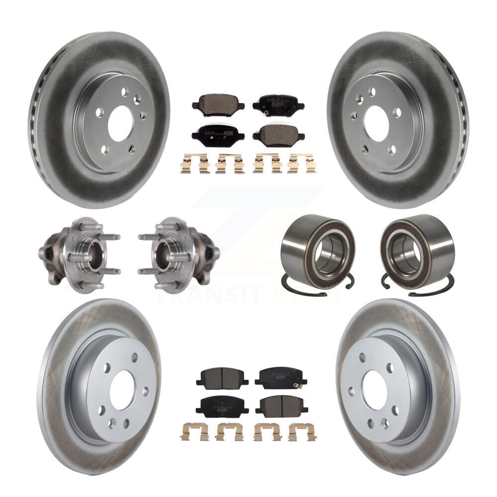 Hub Bearing Coat Brake Rotor Pad Front Rear Kit (10Pc) For Buick Encore Trax FWD