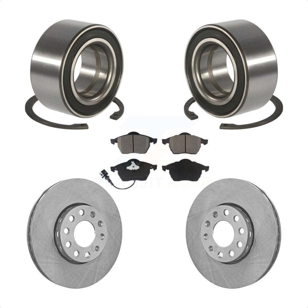 Wheel Bearing Disc Brake Rotor And Ceramic Pad Front Kit For Audi A6 Quattro 100