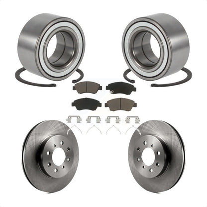 Wheel Bearing Brake Rotor Pads Front Kit For 04-05 Honda Civic With 4 Lug Wheels