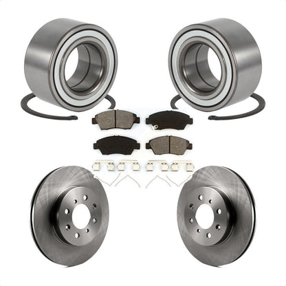 Wheel Bearing Brake Rotor Pads Front Kit For 04-05 Honda Civic With 4 Lug Wheels
