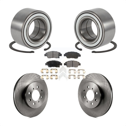 Wheel Bearing Brake Rotor Pads Front Kit For 04-05 Honda Civic With 4 Lug Wheels