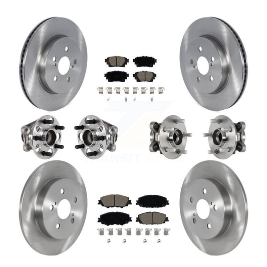 Hub Bearings Disc Brake Rotors And Pads Front Rear Kit (10Pc) For Toyota Corolla
