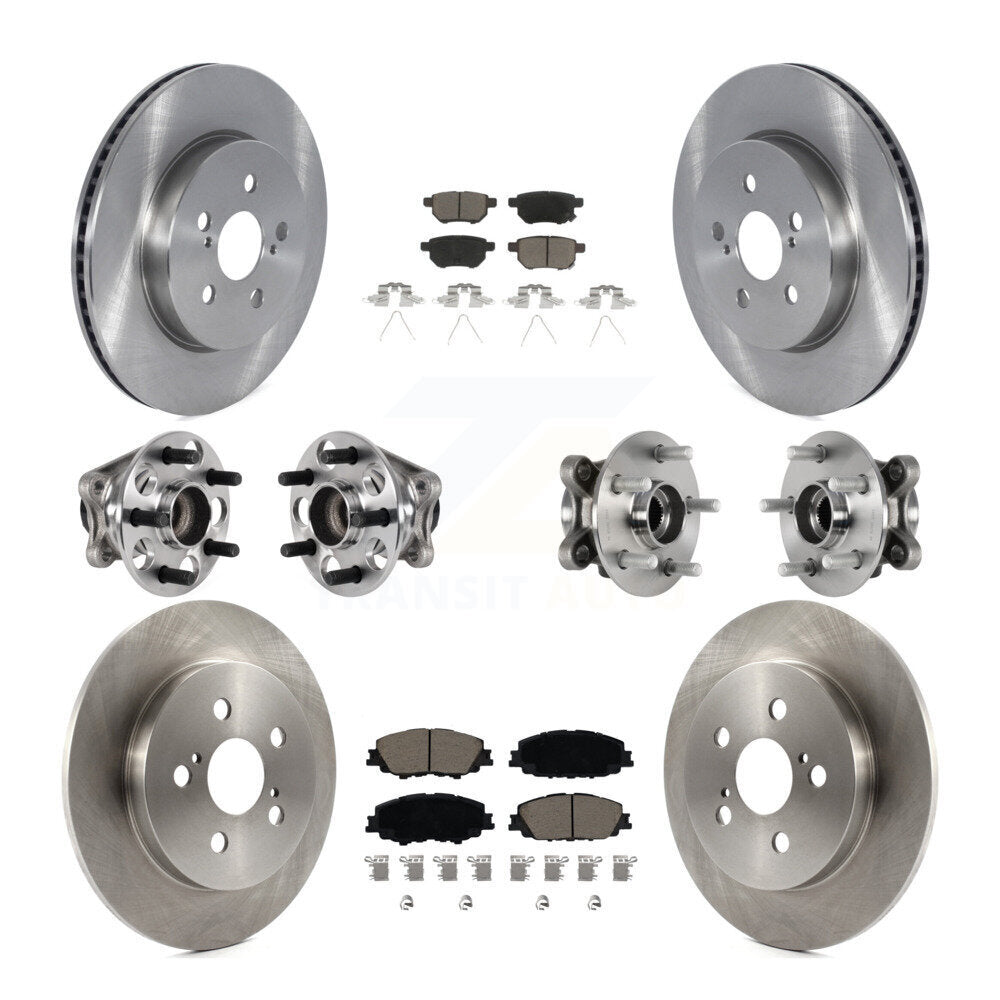 Hub Bearing Brake Rotor & Pad Front Rear Kit (10Pc) For 20-22 Toyota Prius Prime