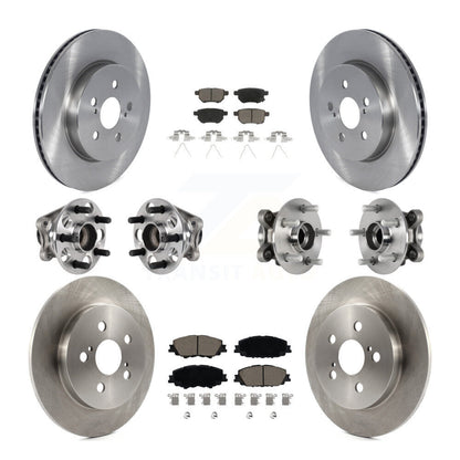 Hub Bearing Brake Rotor & Pad Front Rear Kit (10Pc) For 20-22 Toyota Prius Prime