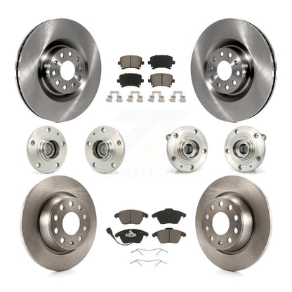 Hub Bearings Disc Brake Rotors And Pads Front Rear Kit (10Pc) For Volkswagen CC