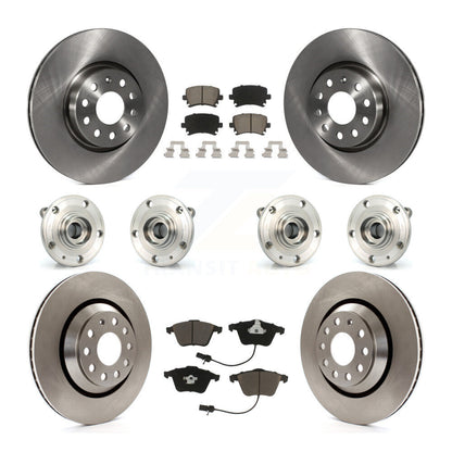 Hub Bearings Disc Brake Rotors And Pads Front Rear Kit (10Pc) For Volkswagen CC