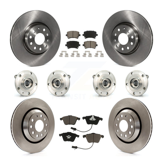 Hub Bearings Disc Brake Rotors And Pads Front Rear Kit (10Pc) For Volkswagen CC