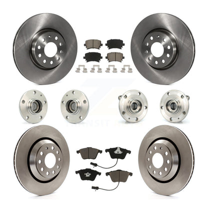 Hub Bearings Disc Brake Rotors And Pads Front Rear Kit (10Pc) For Volkswagen CC