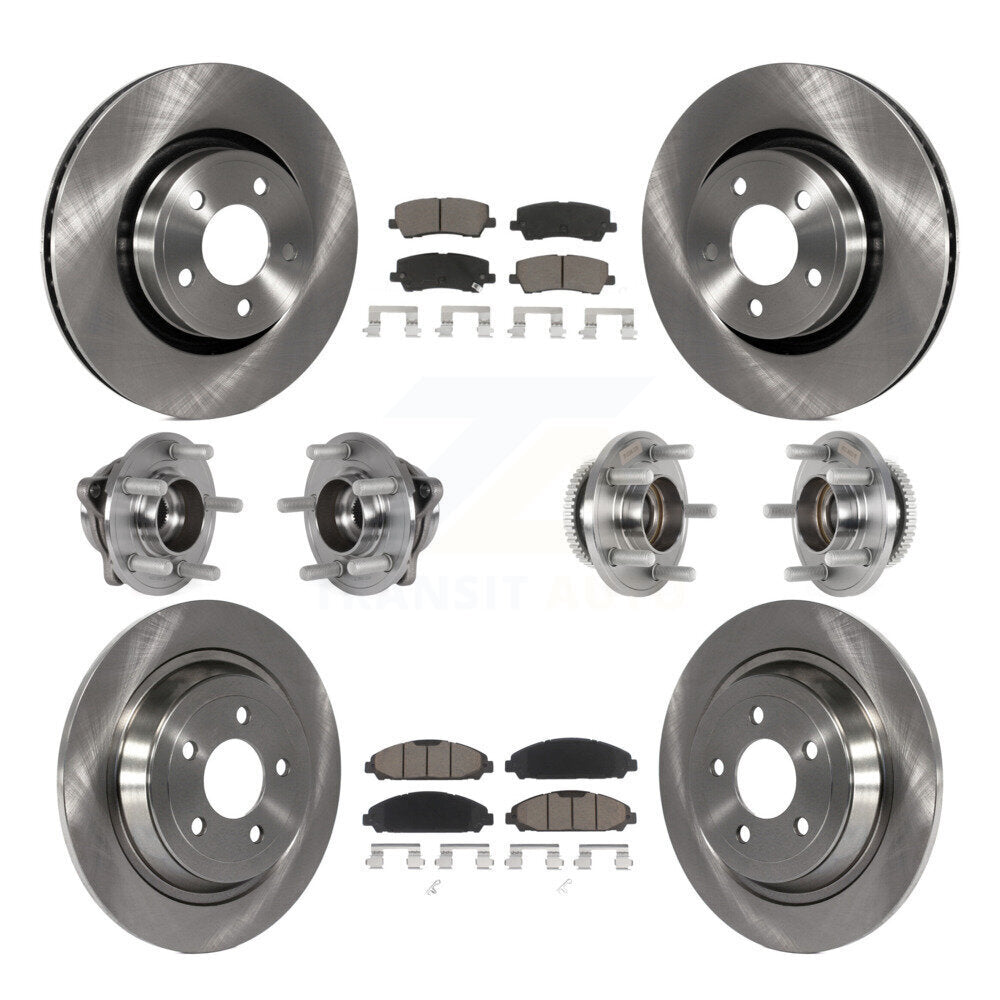 Hub Bearing Brake Rotor Pads Front Rear Kit (10Pc) For Ford Mustang V6 with 3.7L
