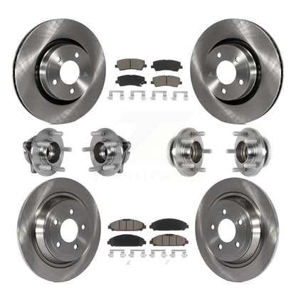 Hub Bearing Brake Rotor Pads Front Rear Kit (10Pc) For Ford Mustang V6 with 3.7L