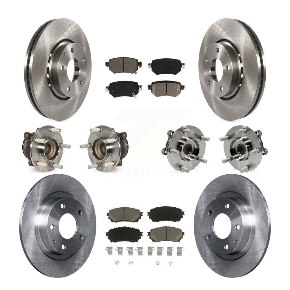 Hub Bearing Disc Brake Rotors And Ceramic Pads Front Rear Kit (10Pc) For Mazda 6