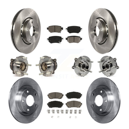 Hub Bearing Disc Brake Rotors And Ceramic Pads Front Rear Kit (10Pc) For Mazda 6