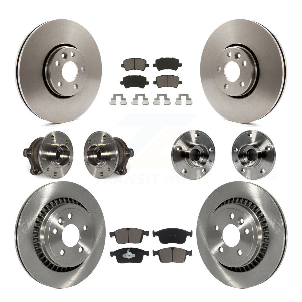 Hub Bearing Disc Brake Rotor & Pad Front Rear Kit (10Pc) For 2017 Volvo XC60 AWD